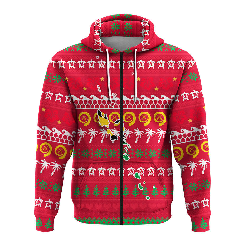 Vanuatu Christmas Zip Hoodie Ugly Christmas LT12 - Polynesian Pride