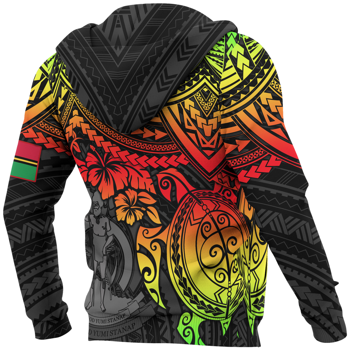 Vanuatu Polynesian Hoodie Reggae Turtle - Polynesian Pride