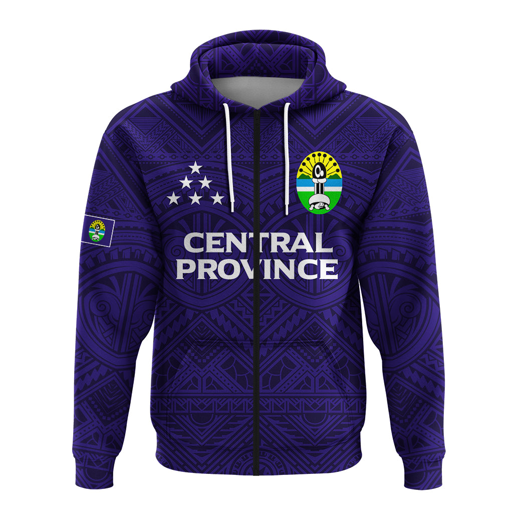 Custom Solomon Islands Central Province Zip Hoodie Tribal Pattern LT12 - Polynesian Pride