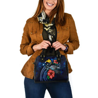 Philippines Polynesian Shoulder Hand Bag - Blue Turtle Hibiscus - Polynesian Pride