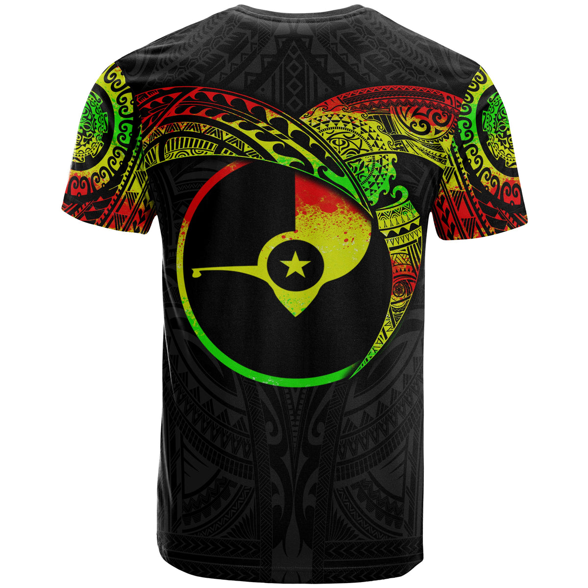Yap Micronesian T Shirt Reggae Heart Shield - Polynesian Pride