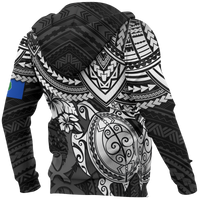 Pohnpei Hoodie Polynesian White Turtle - Polynesian Pride