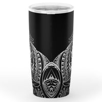 American Samoa Polynesian Tumbler - White - Polynesian Turtle Manta Ray - Polynesian Pride