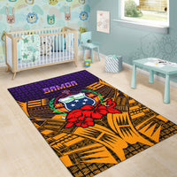 Samoa Area Rug - Hibiscus With Tribal - LT12 - Polynesian Pride