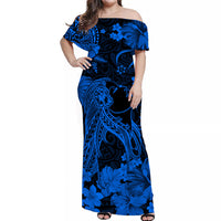 Hawaii Matching Dress and Hawaiian Shirt Polynesia Blue Beautiful Hula Girl LT13 - Polynesian Pride