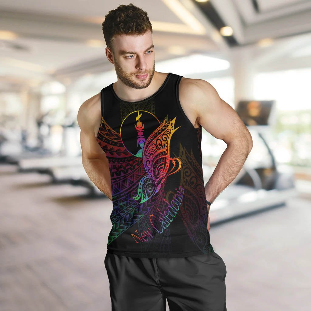 New Caledonia Men Tank Top - Butterfly Polynesian Style - Polynesian Pride