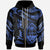 Guam Polynesian Custom Zip Hoodie Polynesian Tattoo Blue Version Unisex Blue - Polynesian Pride