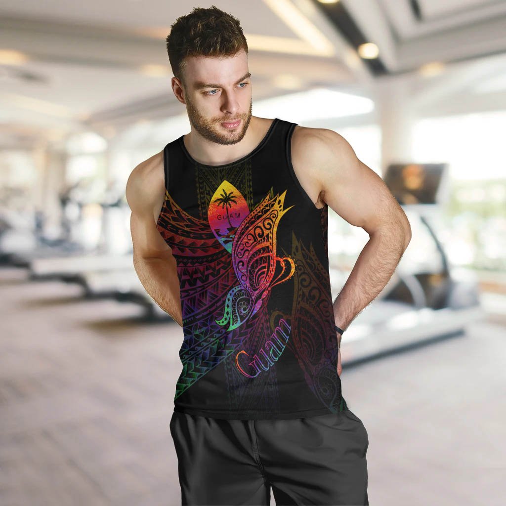 Guam Men Tank Top - Butterfly Polynesian Style - Polynesian Pride