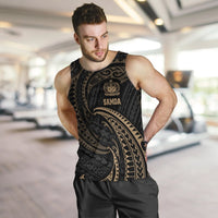Samoa Polynesian Men's Tank Top - Gold Tribal Wave - Polynesian Pride