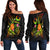 Pohnpei Polynesian Women's Off Shoulder Sweater - Legend of Pohnpei (Reggage) Black - Polynesian Pride
