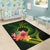 Cook Islands Polynesian Area Rug - Floral With Seal Flag Color - Polynesian Pride
