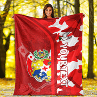 (Custom Personalised) Tonga Unique Premium Blanket Camouflage with Tongan Pattern LT13 - Polynesian Pride