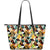 Hawaii Tropical Jungle Parrots And Flamingos Pattern Large Leather Tote Green - Polynesian Pride