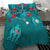 (Custom Personalised) Hawaiian Islands Bedding Set - Hawaii Tropical Flowers and Turtles Turquoise LT13 - Polynesian Pride