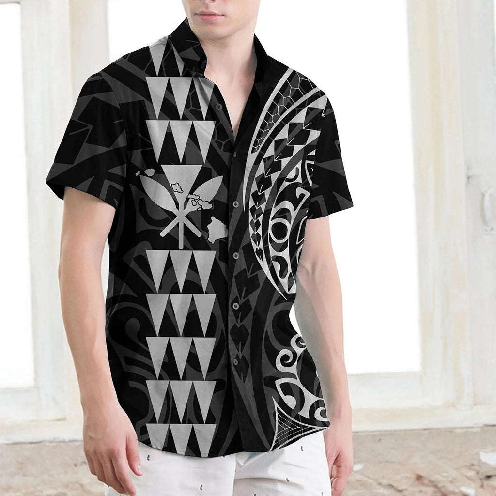 Kanaka Map Men's Short Sleeve Shirt White Men White - Polynesian Pride