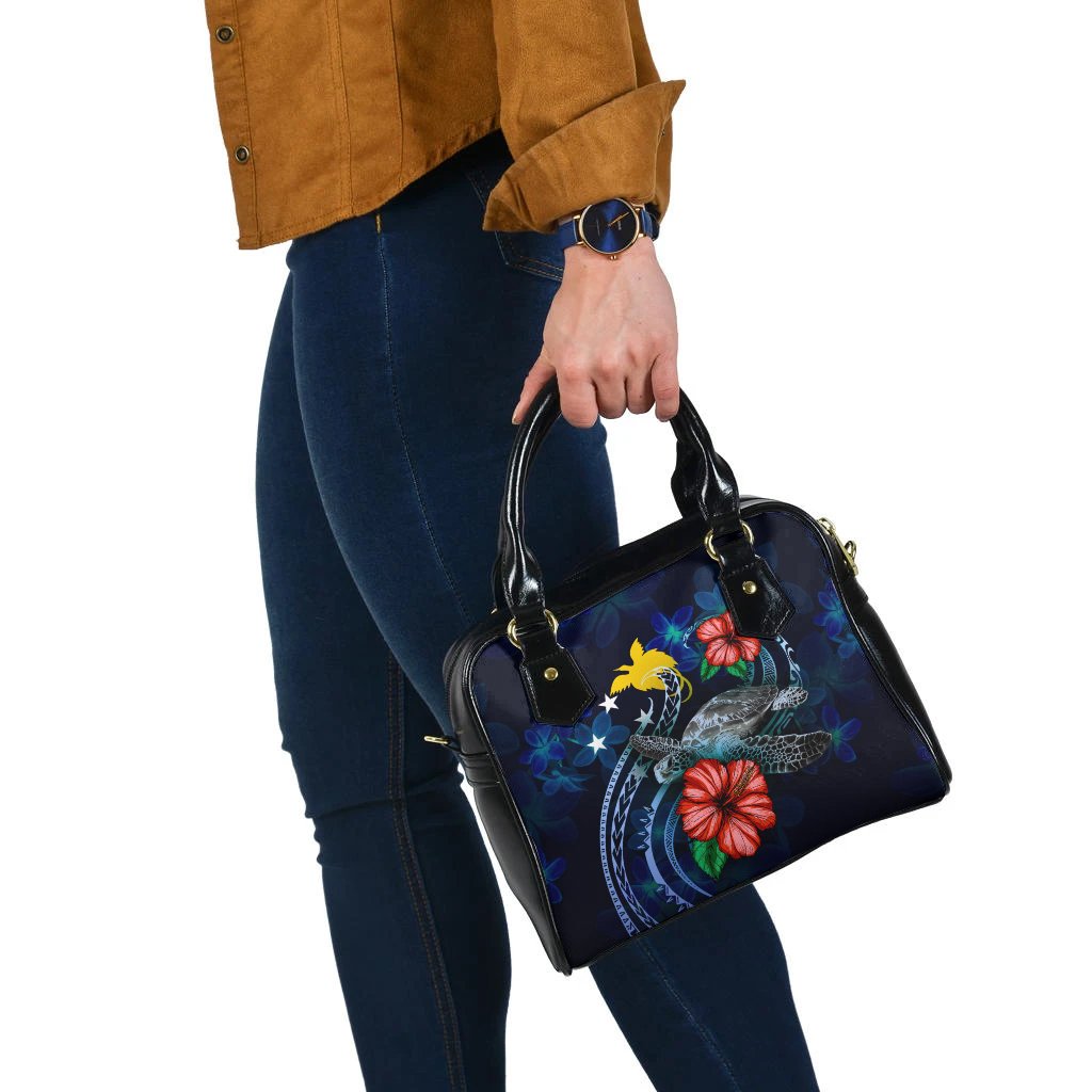 Philippines Polynesian Shoulder Hand Bag - Blue Turtle Hibiscus - Polynesian Pride