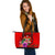 Fiji Polynesian Custom Personalised Large Leather Tote - Floral With Seal Red - Polynesian Pride