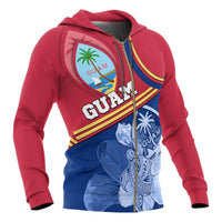 Guam Polynesian Zip up Hoodie Land of the Chamorros - Polynesian Pride
