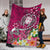 Fiji Premium Blanket - Turtle Plumeria (Pink) - Polynesian Pride