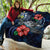 Solomon Islands Polynesian Premium Quilt - Blue Turtle Hibiscus - Polynesian Pride