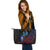 Guam Leather Tote - KingFisher Bird With Map - Polynesian Pride
