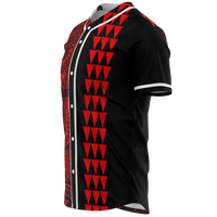 Hawaii Polynesian Kakau Baseball Jersey V.4 - Freestyle - Red - Polynesian Pride