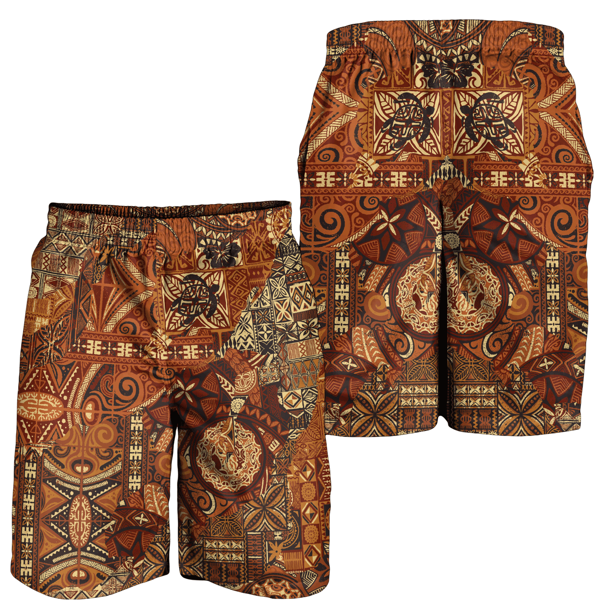 Polynesian Men Short - Vintage Tapa Pattern - Polynesian Pride