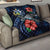 Solomon Islands Polynesian Premium Quilt - Blue Turtle Hibiscus - Polynesian Pride