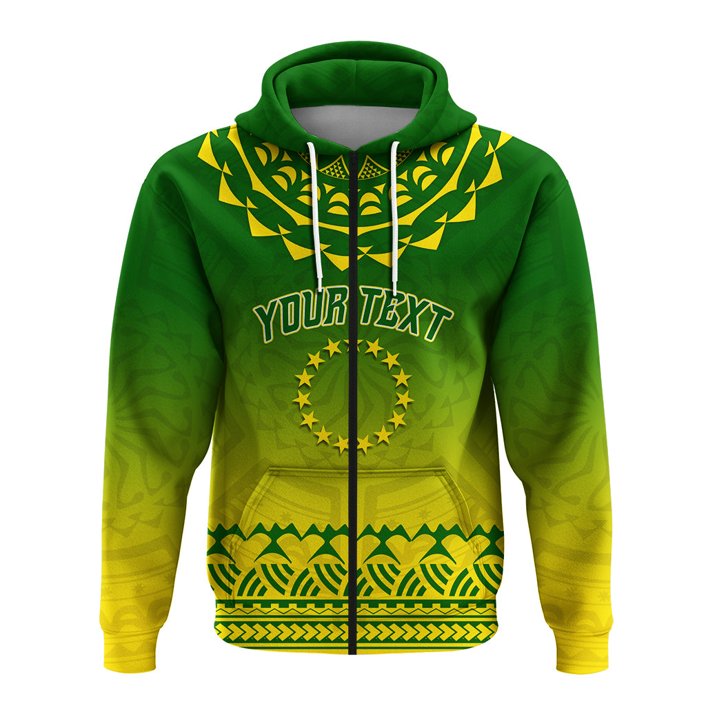 Custom Cook Islands Turtle With Tribal Zip Hoodie LT12 - Polynesian Pride
