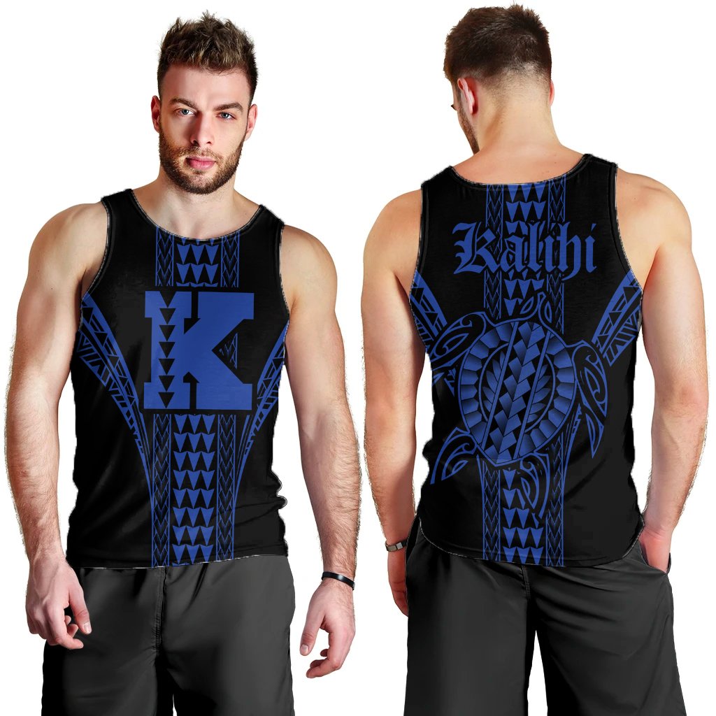 Kalihi Polynesian Men's Tank Top - Comely Style - AH Blue - Polynesian Pride