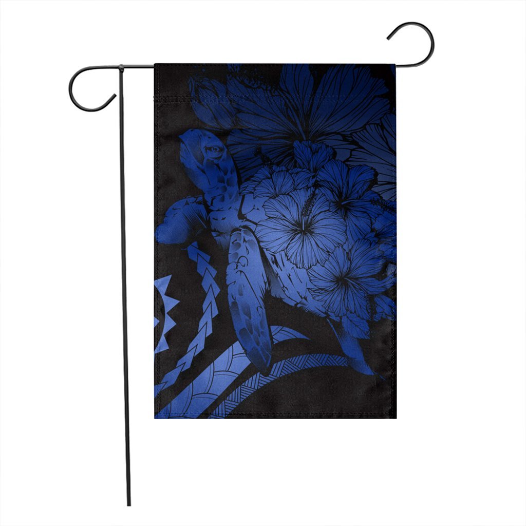 Hawaiian - Hawaii Turtle Hibiscus Polynesian Vintage Flag - Blue - AH - Polynesian Pride
