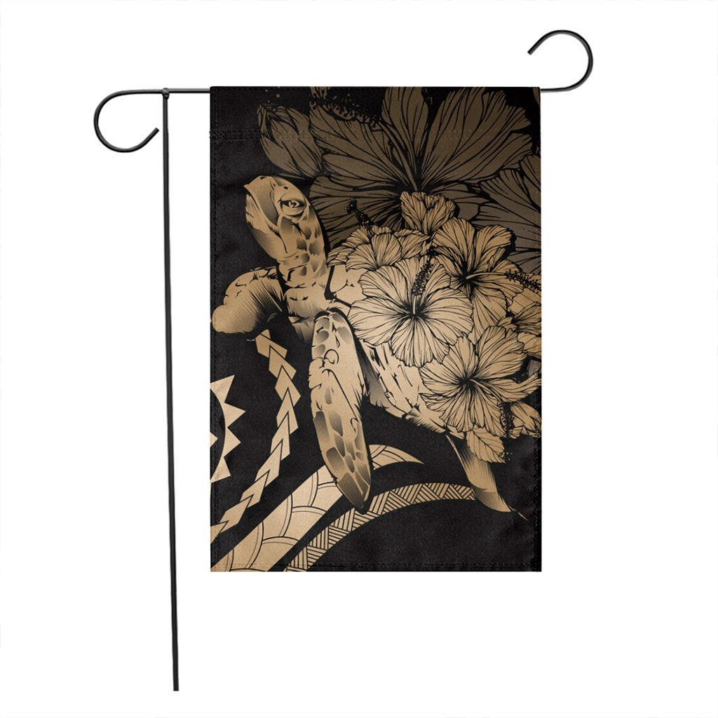 Hawaiian - Hawaii Turtle Hibiscus Polynesian Vintage Flag - Gold - AH - Polynesian Pride