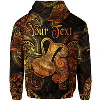 Custom Aquarius Zodiac Polynesian Zip Hoodie Unique Style Gold LT8 - Polynesian Pride