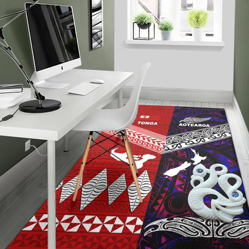 New Zealand And Tonga Area Rug Together - Purple LT8 - Polynesian Pride