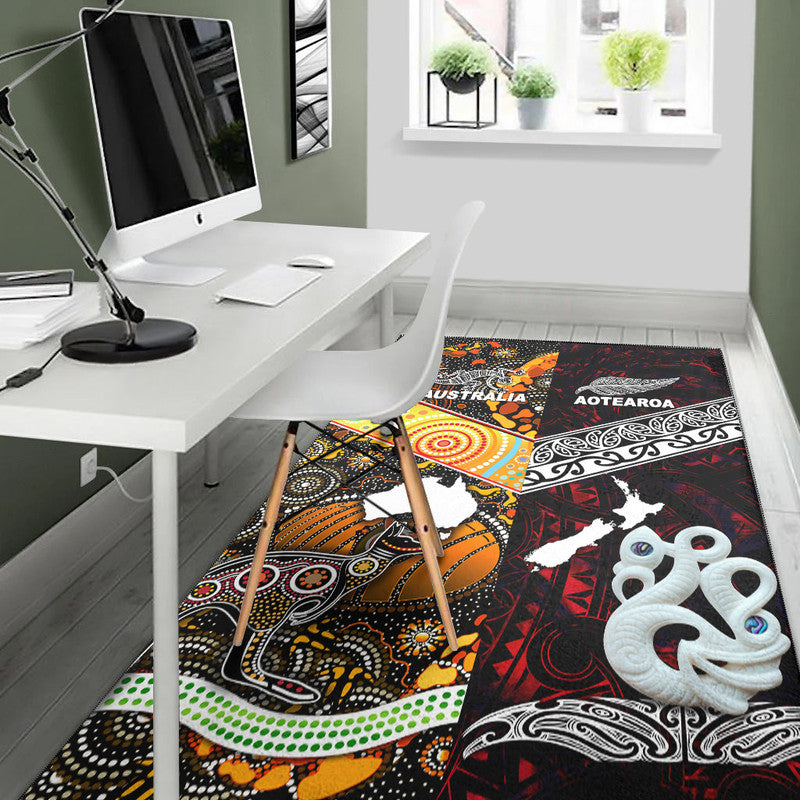New Zealand Maori Aotearoa And Australia Aboriginal Area Rug Together - Red LT8 - Polynesian Pride
