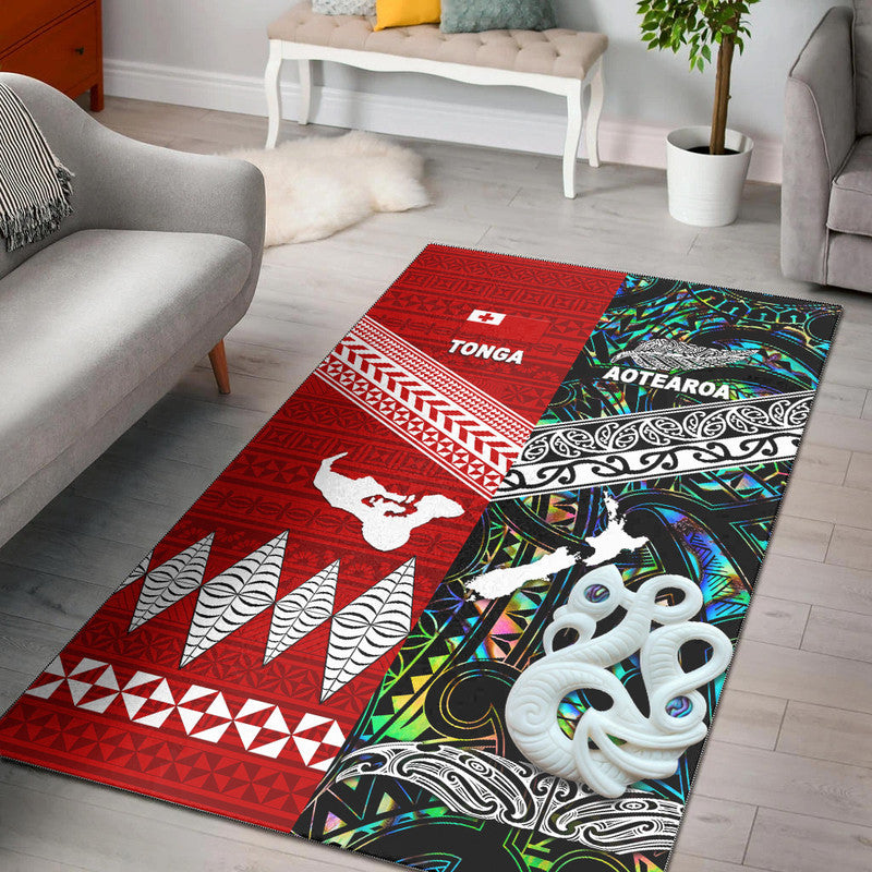New Zealand And Tonga Area Rug Together - Paua Shell LT8 Paua Shell - Polynesian Pride