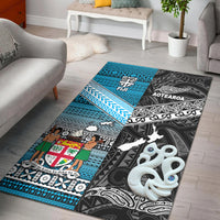 New Zealand And Fiji Area Rug Together - Black LT8 Black - Polynesian Pride
