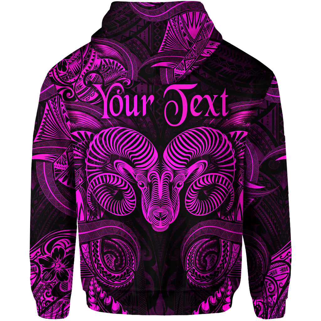 Custom Aries Zodiac Polynesian Hoodie Unique Style Pink LT8 - Polynesian Pride