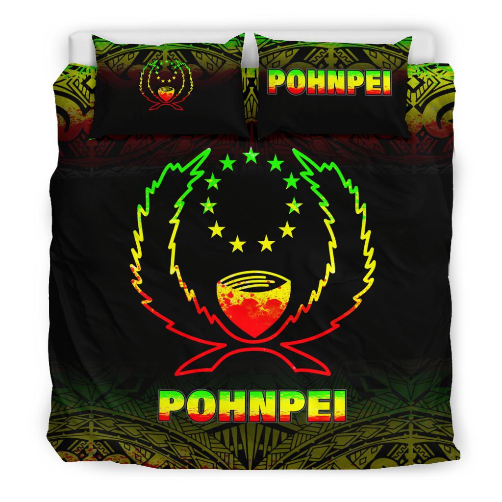 Pohnpei Duvet Cover Set - Reggae Fog Style Art - Polynesian Pride