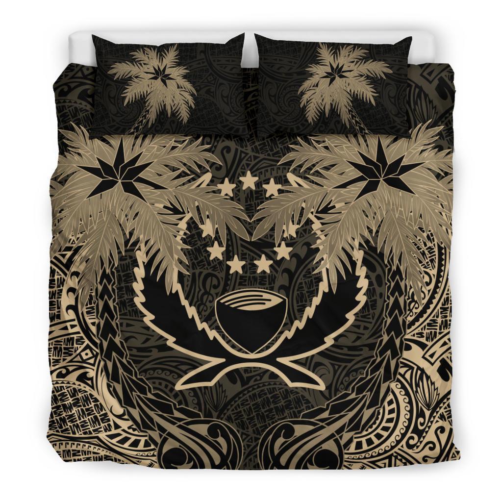 Pohnpei Duvet Cover Set - Pohnpei Flag Coconut (Duvet Cover) Black - Polynesian Pride