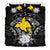 Papua New Guinea Duvet Cover Set - Papua New Guinea Flag Gray Hibiscus Gray - Polynesian Pride