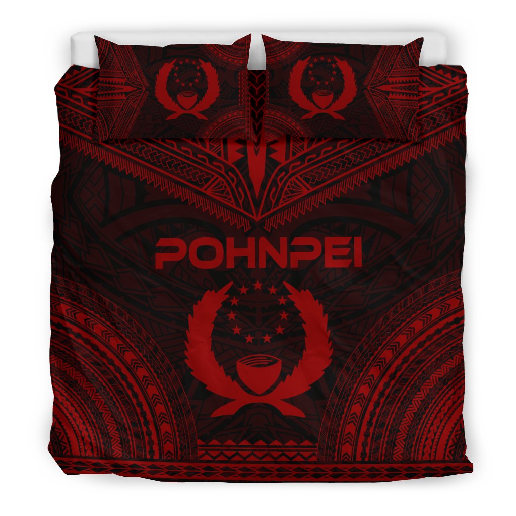 Pohnpei Polynesian Chief Duvet Cover Set - Red Version - Polynesian Pride