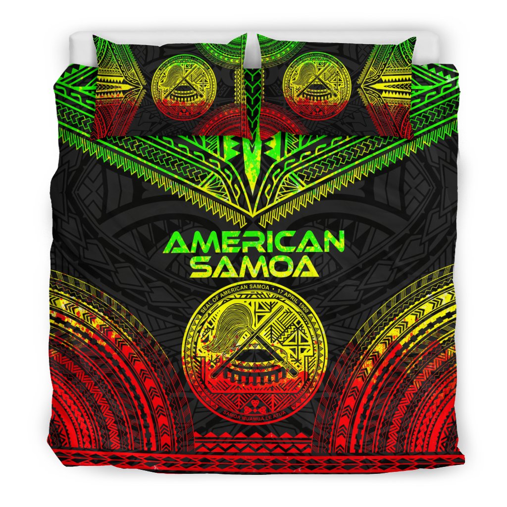 American Samoa Polynesian Chief Duvet Cover Set - Reggae Version - Polynesian Pride