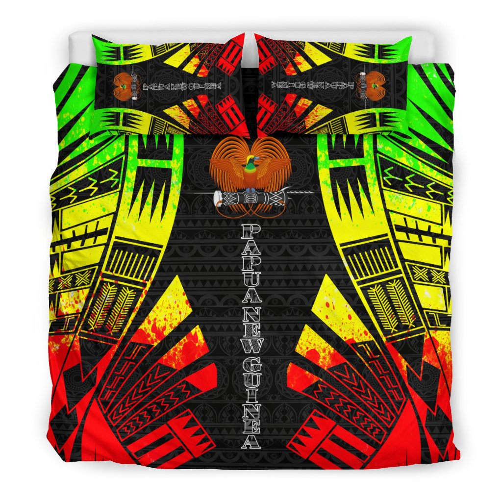 Papua New Guinea Duvet Cover Set - Polynesian Tattoo Reggae - Polynesian Pride