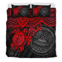 American Samoa Polynesian Duvet Cover Set - Red Turtle - Polynesian Pride