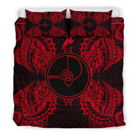 Polynesian Bedding Set - Yap Duvet Cover Set Map Red - Polynesian Pride