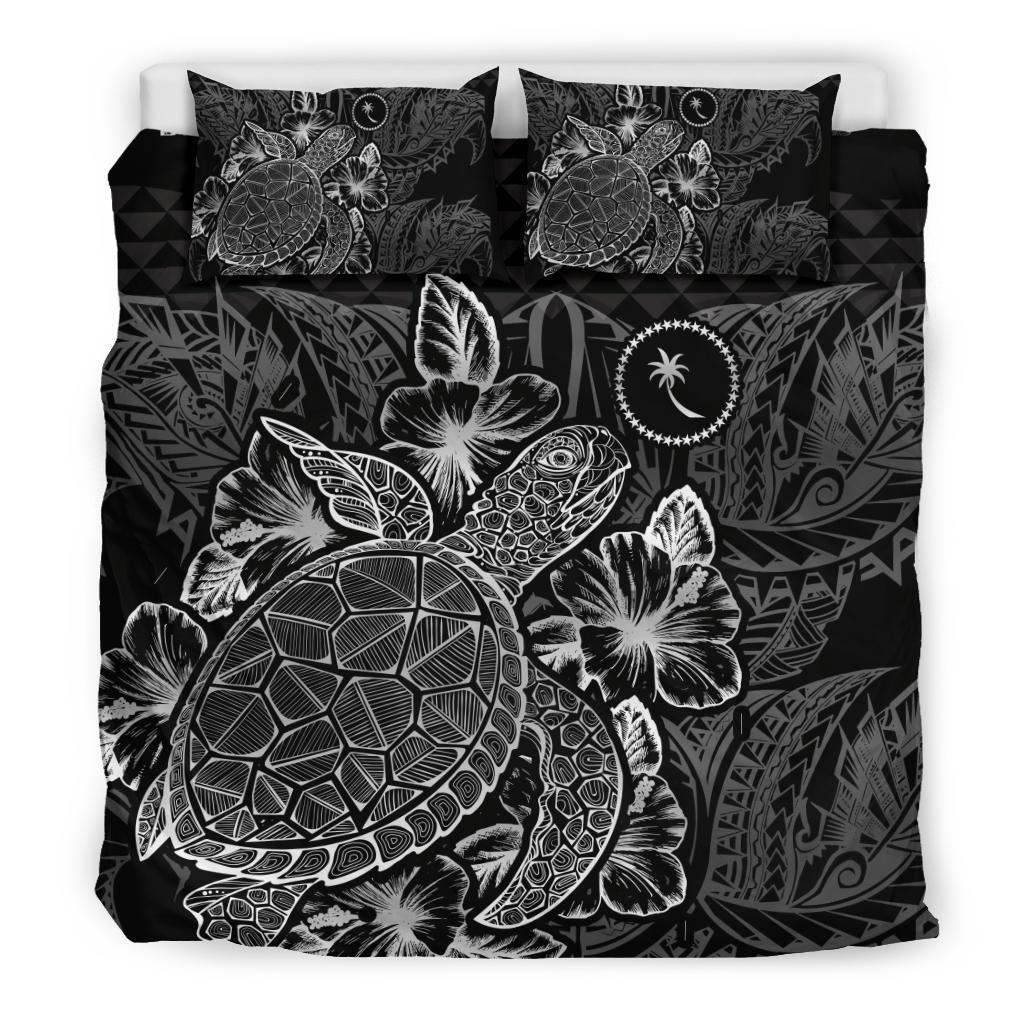 Polynesian Bedding Set - Chuuk Duvet Cover Set Black Color Black - Polynesian Pride