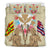 Hawaii Map Kanaka Two Men Holding Flag Bedding Set - AH - Beige Ver2 - Polynesian Pride