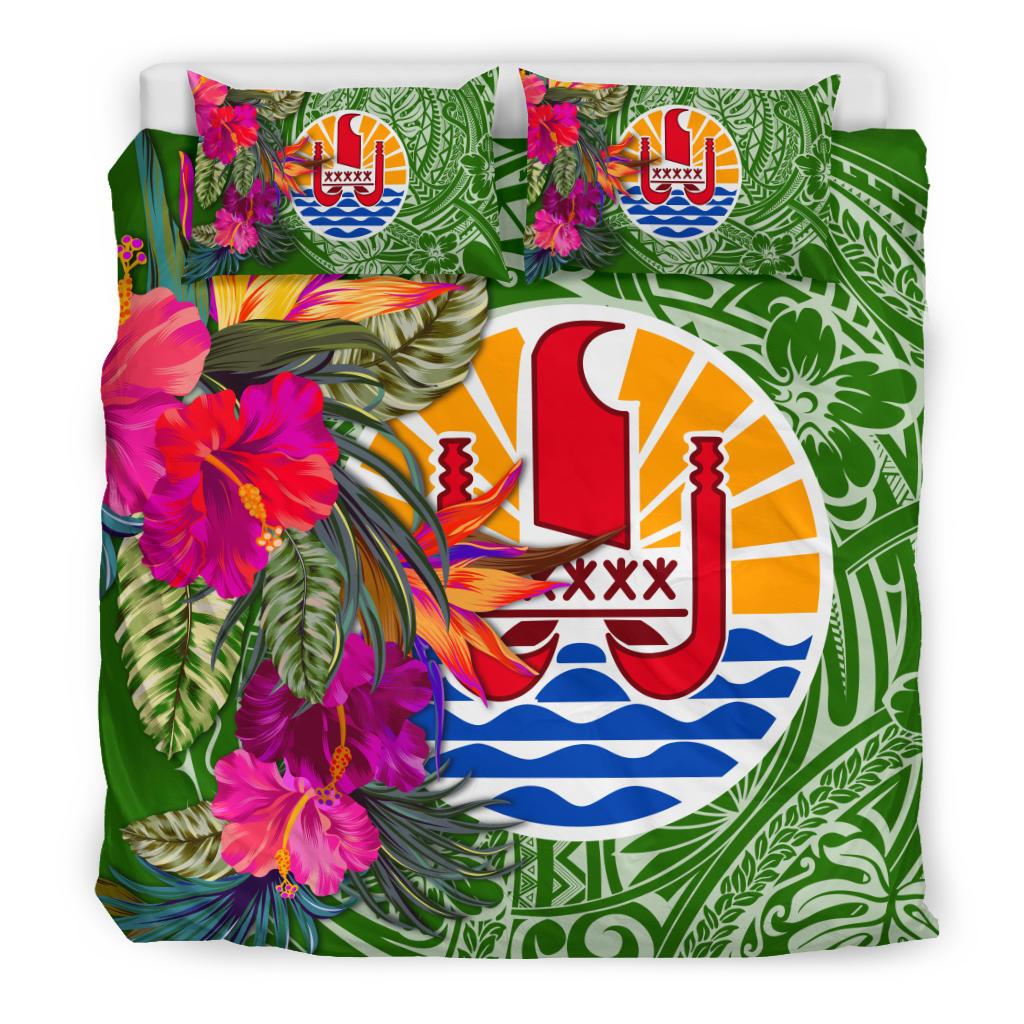 Tahiti Bedding Set - Hibiscus Polynesian Pattern Green Version - Polynesian Pride