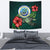 Federated States Of Micronesia Tapestry - Green Turtle Hibiscus One Style Medium 80" x 68" Green - Polynesian Pride